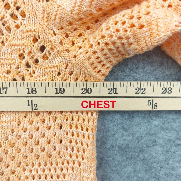 Chicos Sweater Sz XL Pullover Open Knit Crochet Lightweight Boho Chic Lagenlook - Picture 4 of 10